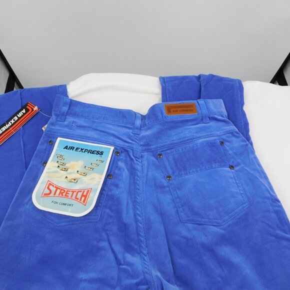 Air Express Women Blue 5 Pockets Cotton Blend Corduroy Pants Size 11/12 New VTG - Picture 8 of 9